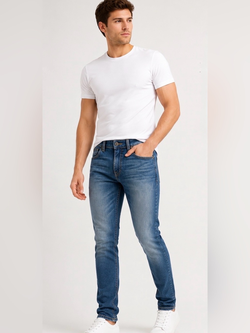 GUESS Los Angeles Men’s Skinny Jeans 31x34 Medium Wash Stretch Denim